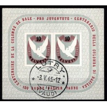 100-året for frimærket Baslerduens udsendelse. Utakket miniark. Super flot stemplet.